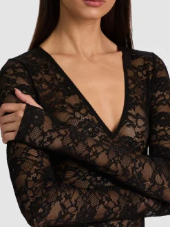 Alice and Olivia TEAGAN LACE BODYSUIT