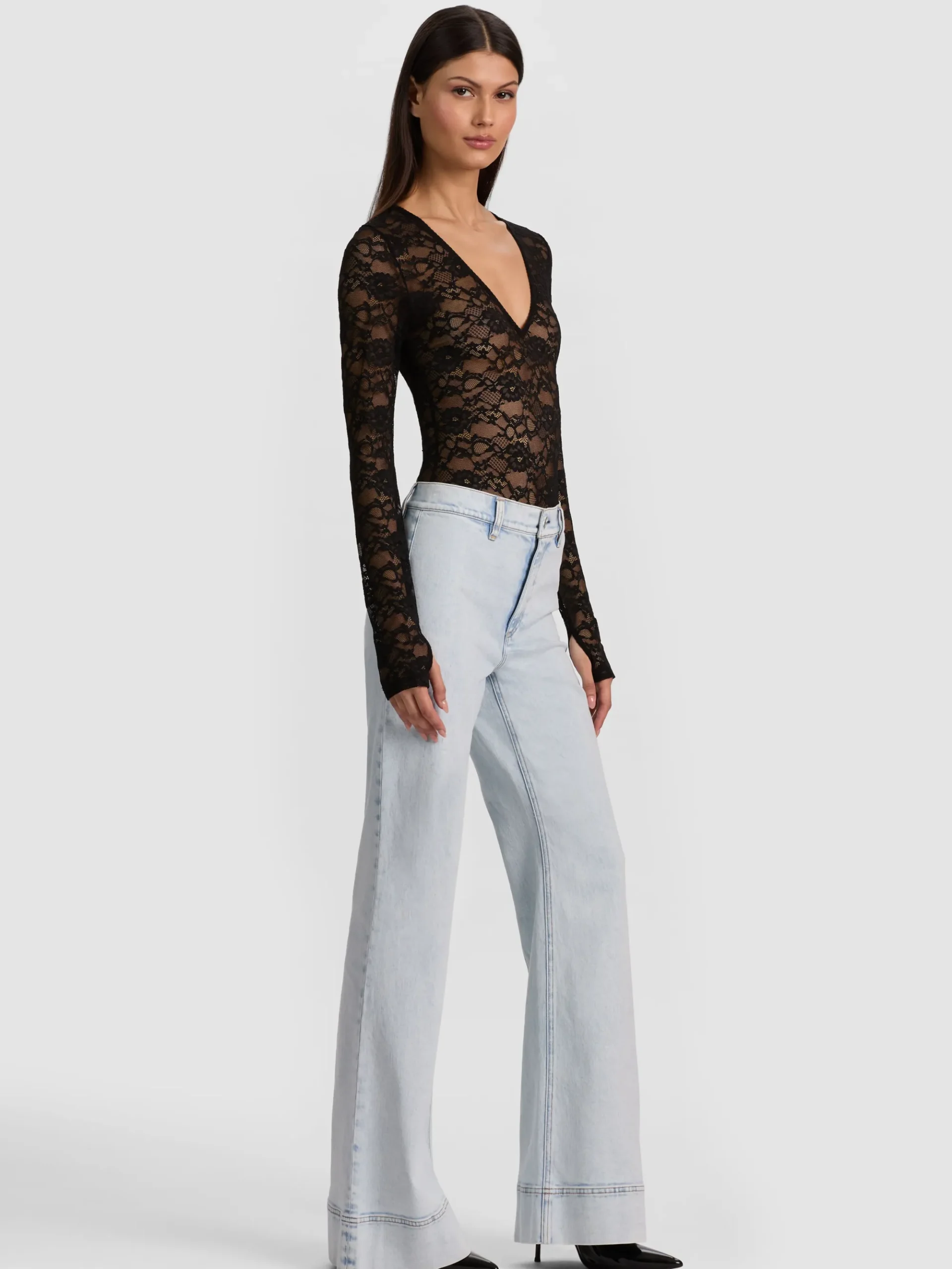Alice and Olivia TEAGAN LACE BODYSUIT