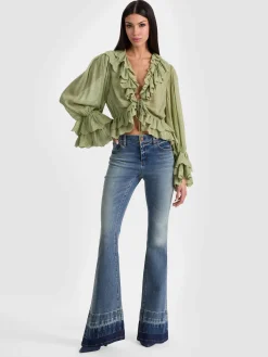 Alice and Olivia TENNEY CROPPED BLOUSE