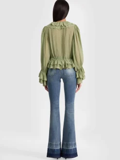 Alice and Olivia TENNEY CROPPED BLOUSE