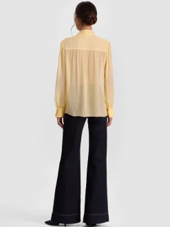 Alice and Olivia THAYER TIE NECK BLOUSE