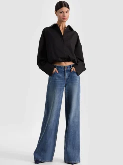 Alice and Olivia TOBIE CINCHED BUTTON DOWN