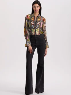 Alice and Olivia WAN SILK BLOUSE