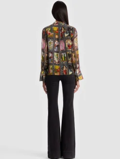 Alice and Olivia WAN SILK BLOUSE