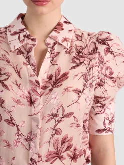 Alice and Olivia WILLA PUFF SLEEVE BLOUSE