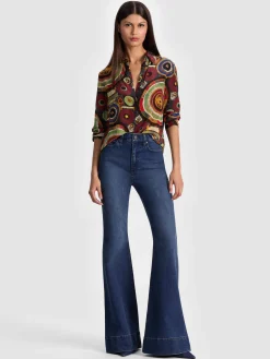 Alice and Olivia WILLA SILK BLOUSE