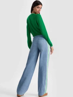 Alice and Olivia XANDER RACING STRIPE JEAN