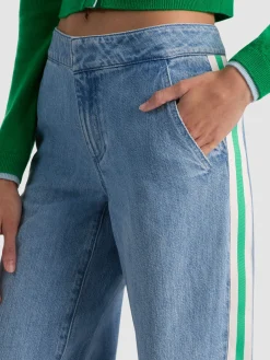 Alice and Olivia XANDER RACING STRIPE JEAN