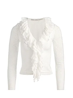 Alice and Olivia YARA RUFFLE TOP